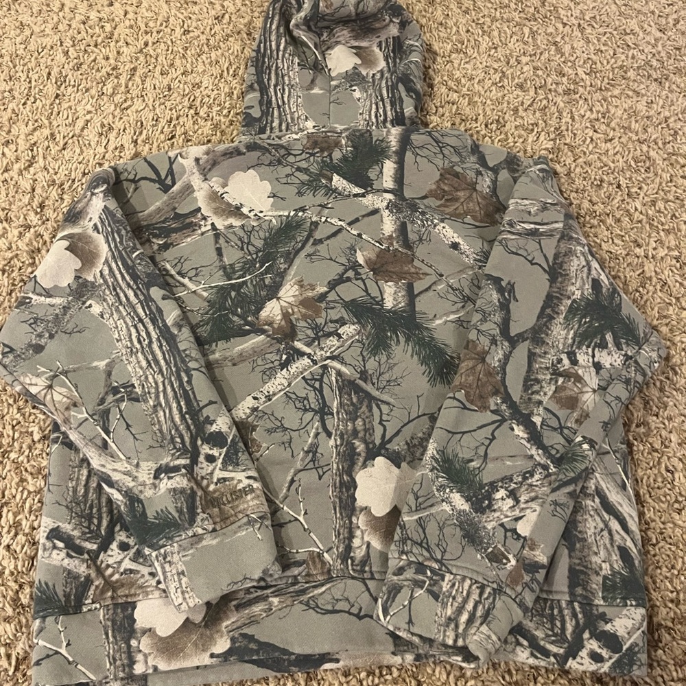 Hollister Camo Hooded Sweatshirt - Green Brown Gray